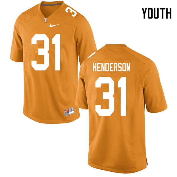 Youth #31 D.J. Henderson Tennessee Volunteers College Football Jerseys Sale-Orange